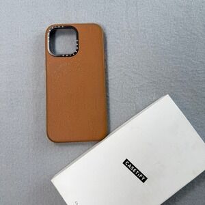 Casetify iPhone 14 Pro Max Brown Leather MagSafe Neutral Minimalist Chic